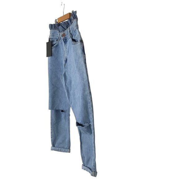 NWT One Teaspoon Unique Vintage Le Saints Oversized Crop Jeans Size XS - Picture 6 of 10